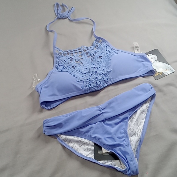 Bathing Suit Marilyn Monroe SMALL Swimwear TWO Piece BIKINI NEW PERIWINKLE - Picture 2 of 6